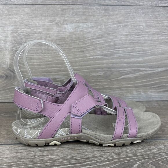 Merrell Sandspur Convert Women’s Sz 5 Elderberry Leather Slingback Hiking Sandal - Picture 1 of 10